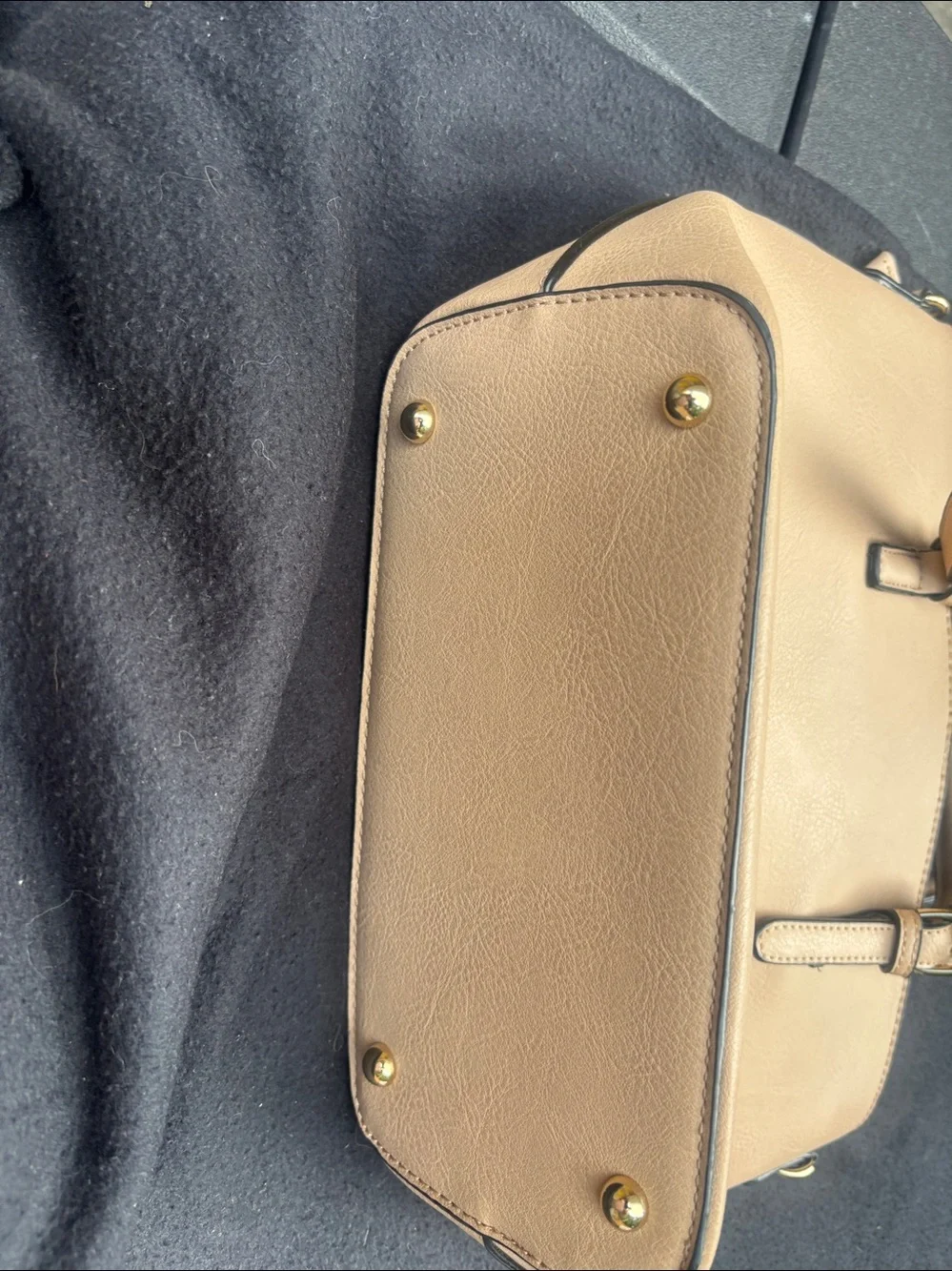 Minimalist Cream Satchel Tote with Polished Hardware